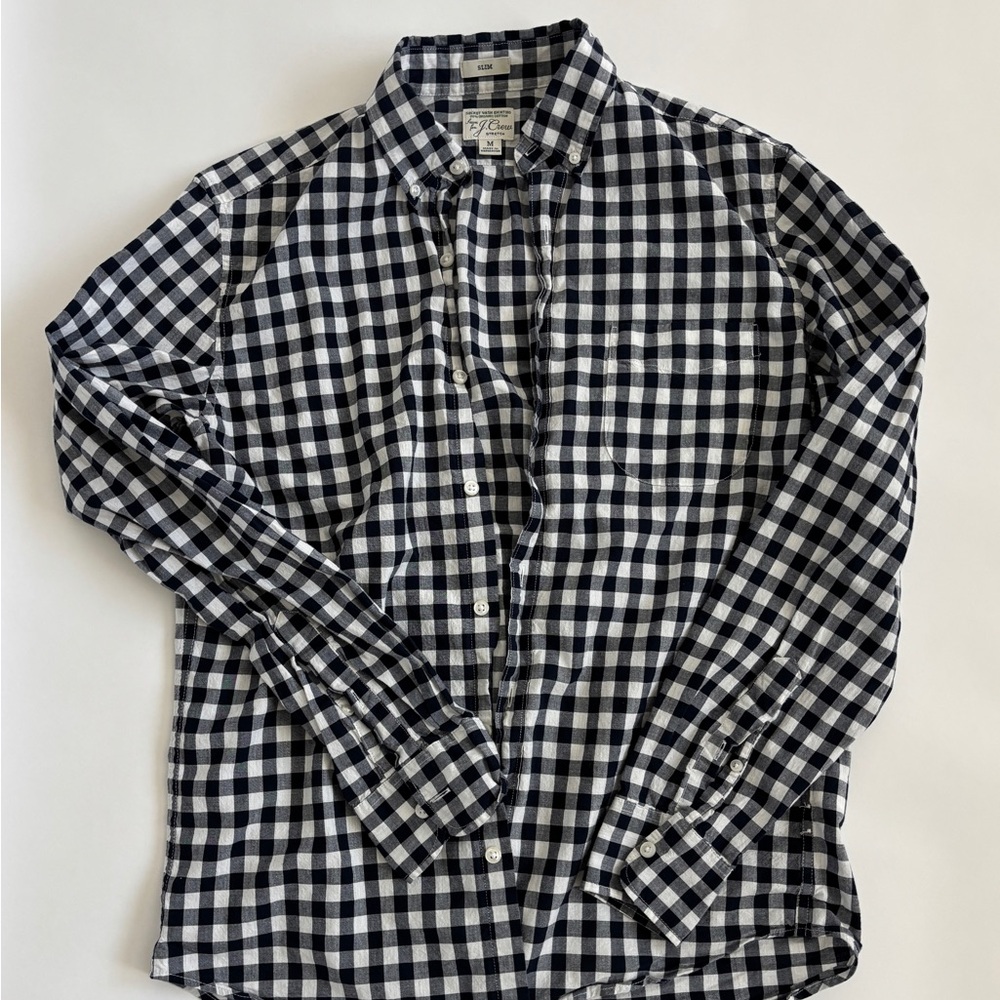Jcrew Men’s Slim Medium Gingham Button Shirt